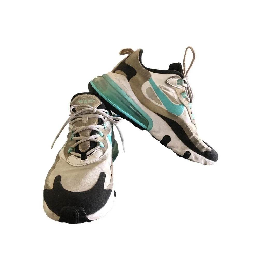 Nike Air Max 270 React Women’s Shoes White Aurora Green Black CJ0619 001 Sz 8